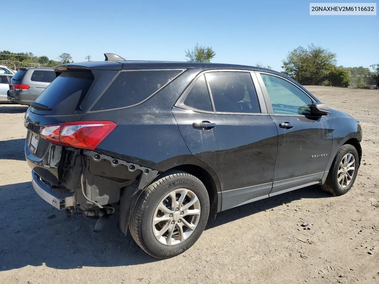 2021 Chevrolet Equinox Ls VIN: 2GNAXHEV2M6116632 Lot: 74833174