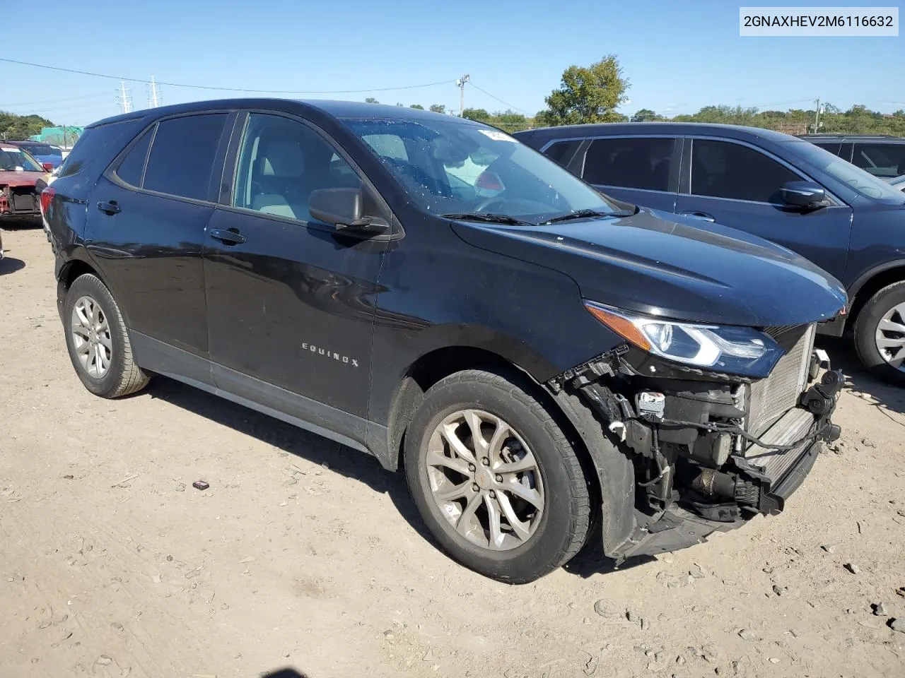 2021 Chevrolet Equinox Ls VIN: 2GNAXHEV2M6116632 Lot: 74833174