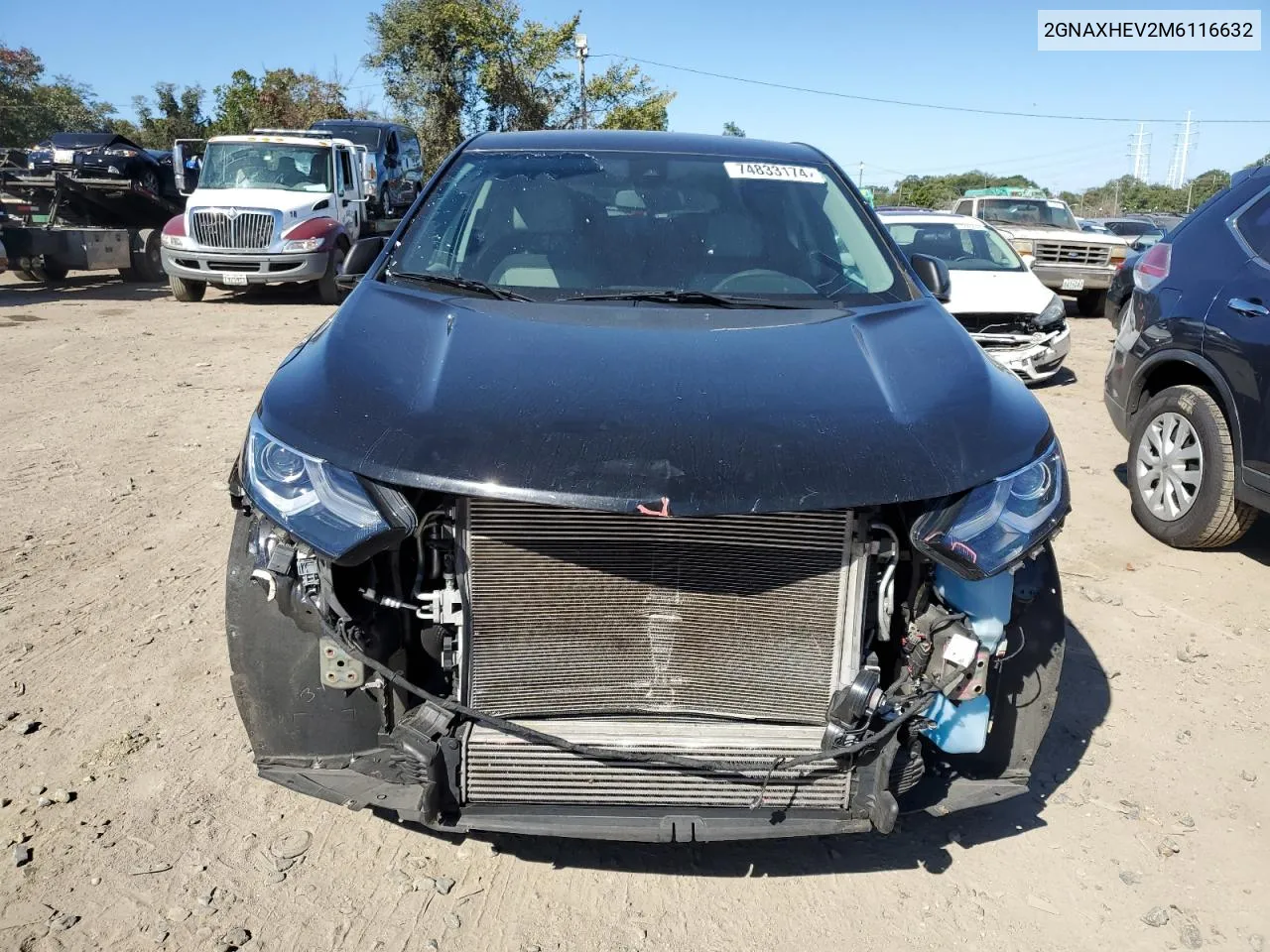 2021 Chevrolet Equinox Ls VIN: 2GNAXHEV2M6116632 Lot: 74833174