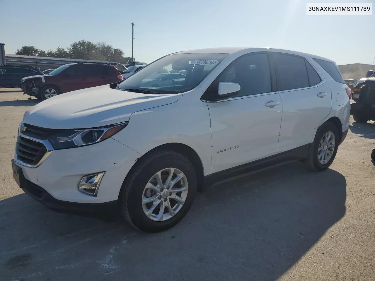 2021 Chevrolet Equinox Lt VIN: 3GNAXKEV1MS111789 Lot: 75008804