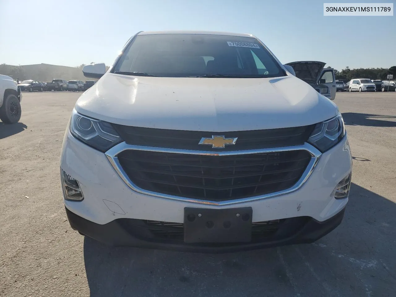 2021 Chevrolet Equinox Lt VIN: 3GNAXKEV1MS111789 Lot: 75008804