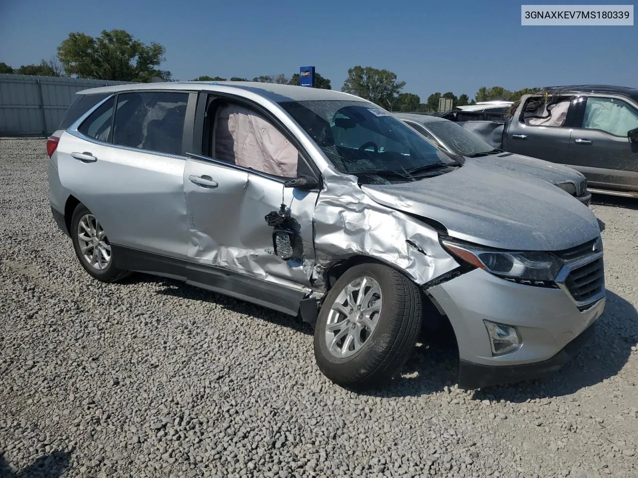 2021 Chevrolet Equinox Lt VIN: 3GNAXKEV7MS180339 Lot: 75048824