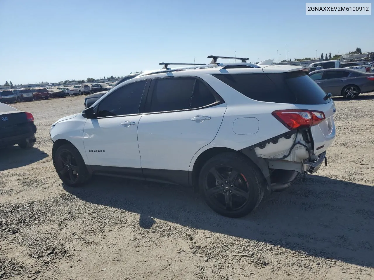 2021 Chevrolet Equinox Premier VIN: 2GNAXXEV2M6100912 Lot: 75494934