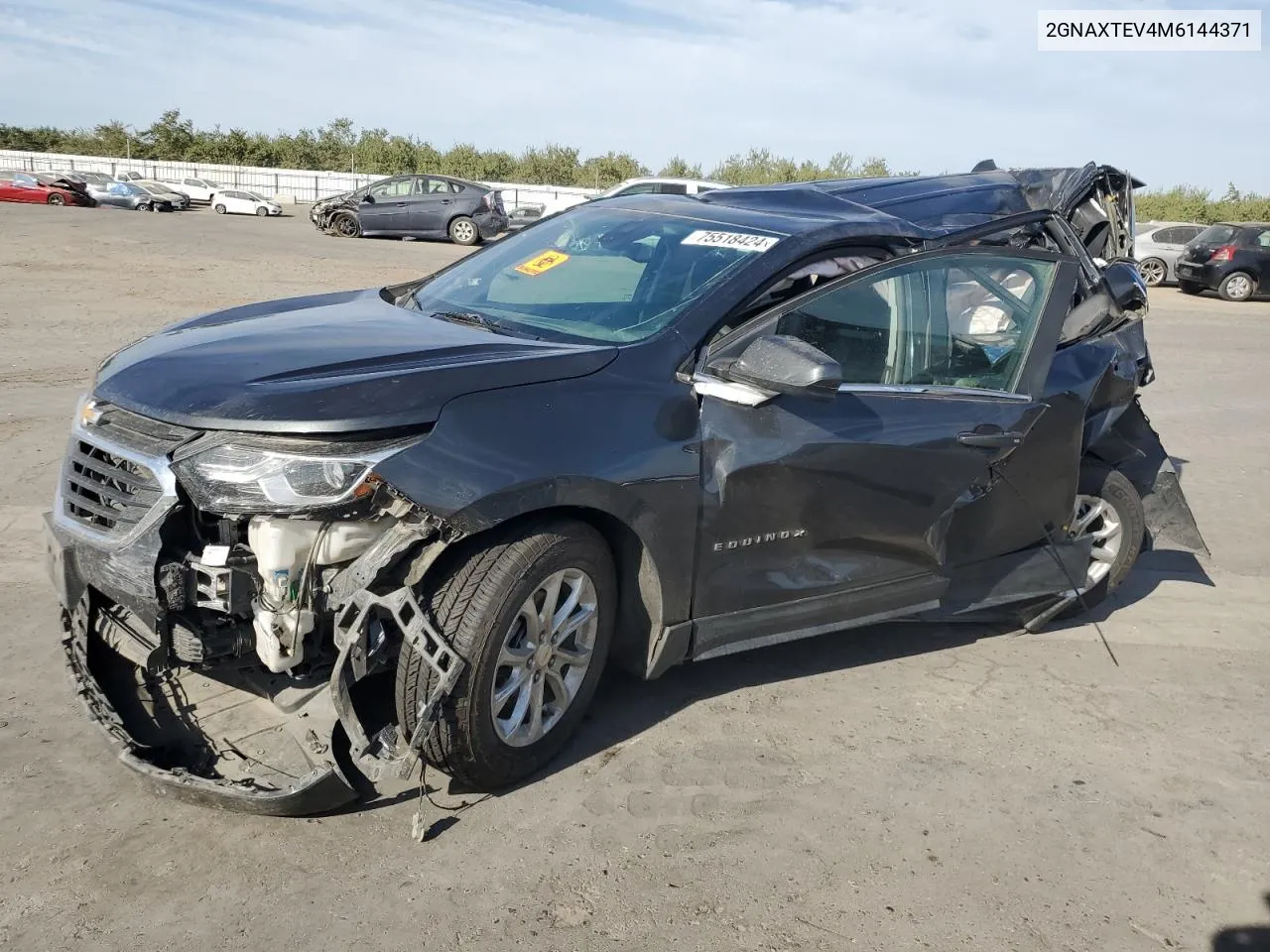 2021 Chevrolet Equinox Lt VIN: 2GNAXTEV4M6144371 Lot: 75518424