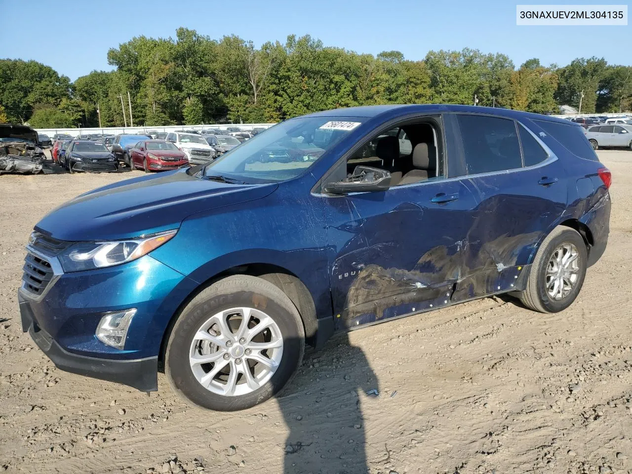 2021 Chevrolet Equinox Lt VIN: 3GNAXUEV2ML304135 Lot: 75601474