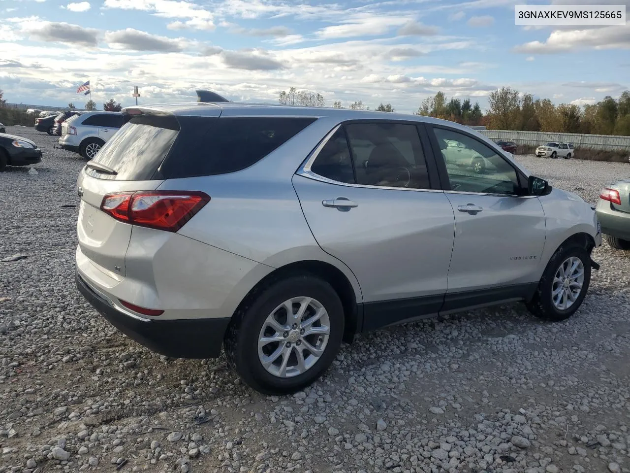 2021 Chevrolet Equinox Lt VIN: 3GNAXKEV9MS125665 Lot: 75707634