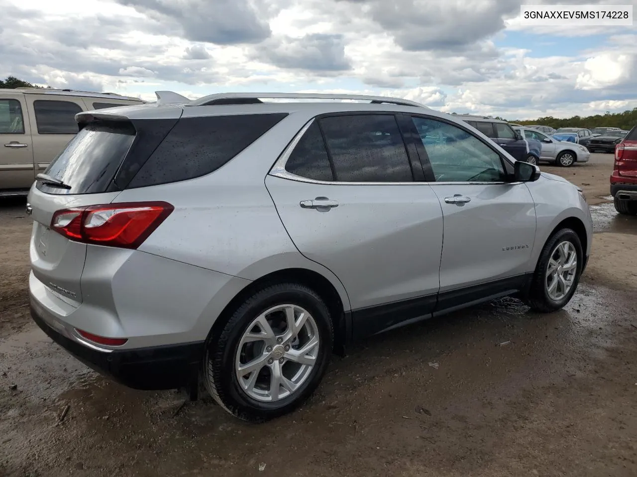 2021 Chevrolet Equinox Premier VIN: 3GNAXXEV5MS174228 Lot: 75825764