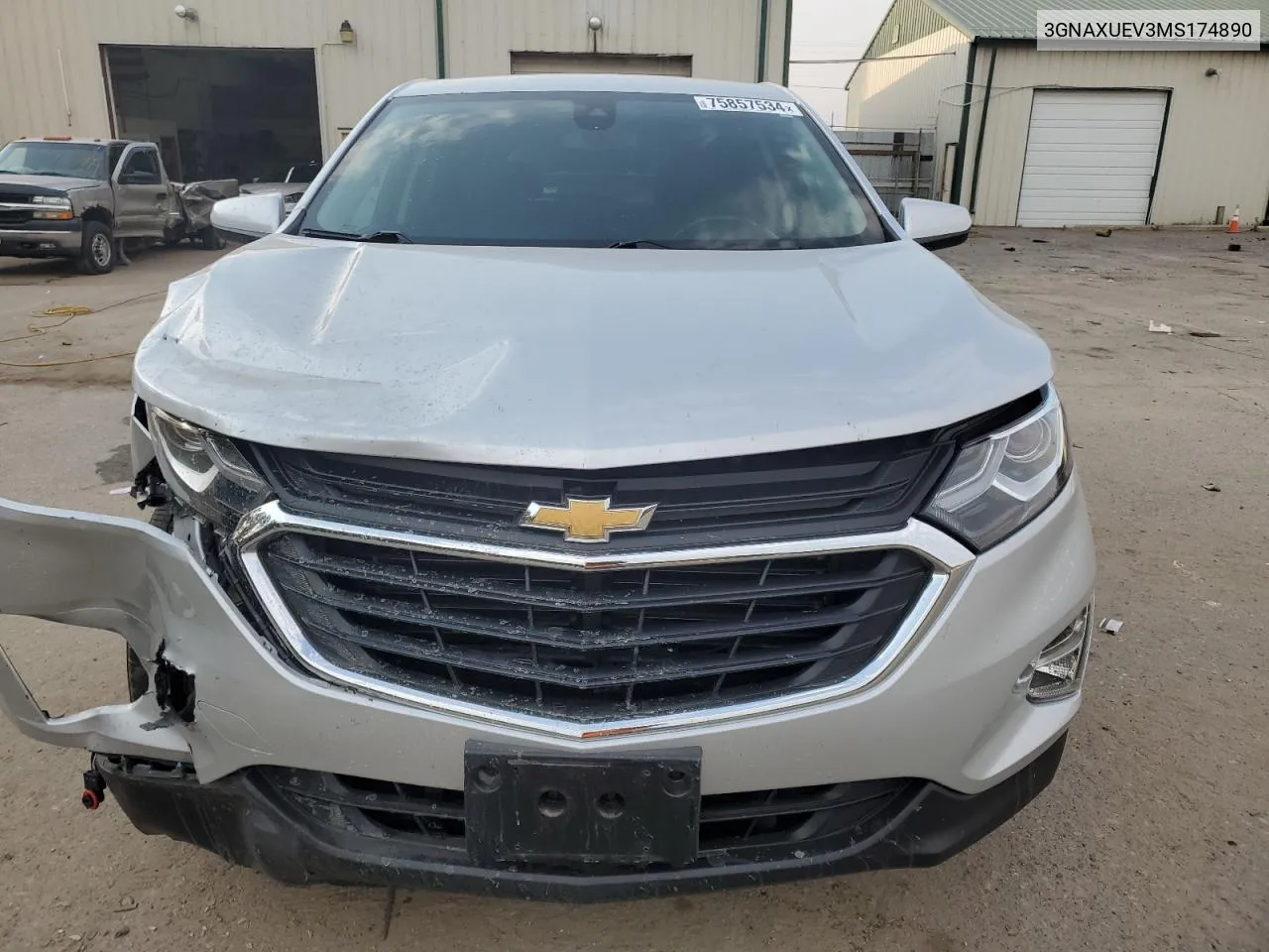 2021 Chevrolet Equinox Lt VIN: 3GNAXUEV3MS174890 Lot: 75857534