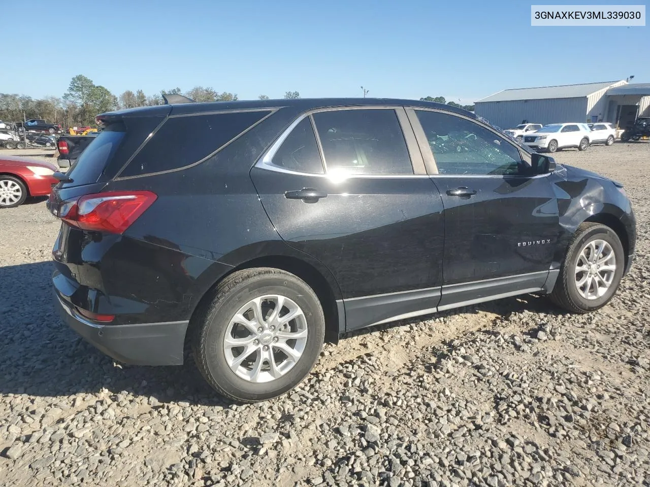 2021 Chevrolet Equinox Lt VIN: 3GNAXKEV3ML339030 Lot: 76201604