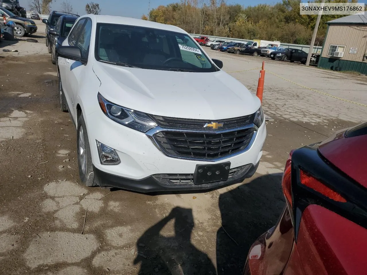 2021 Chevrolet Equinox Ls VIN: 3GNAXHEV9MS176862 Lot: 76208994