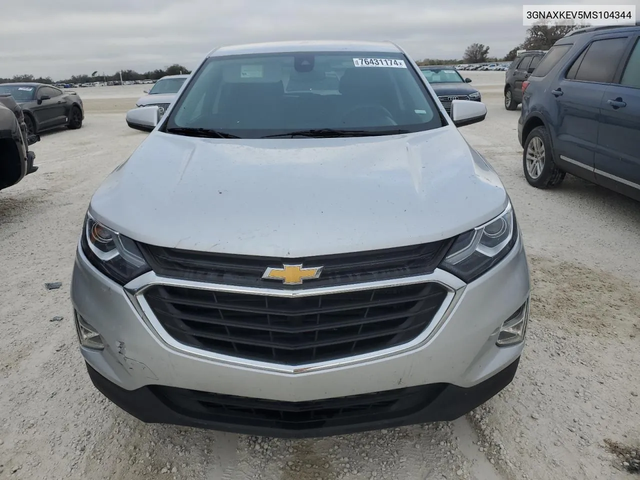 2021 Chevrolet Equinox Lt VIN: 3GNAXKEV5MS104344 Lot: 76431174