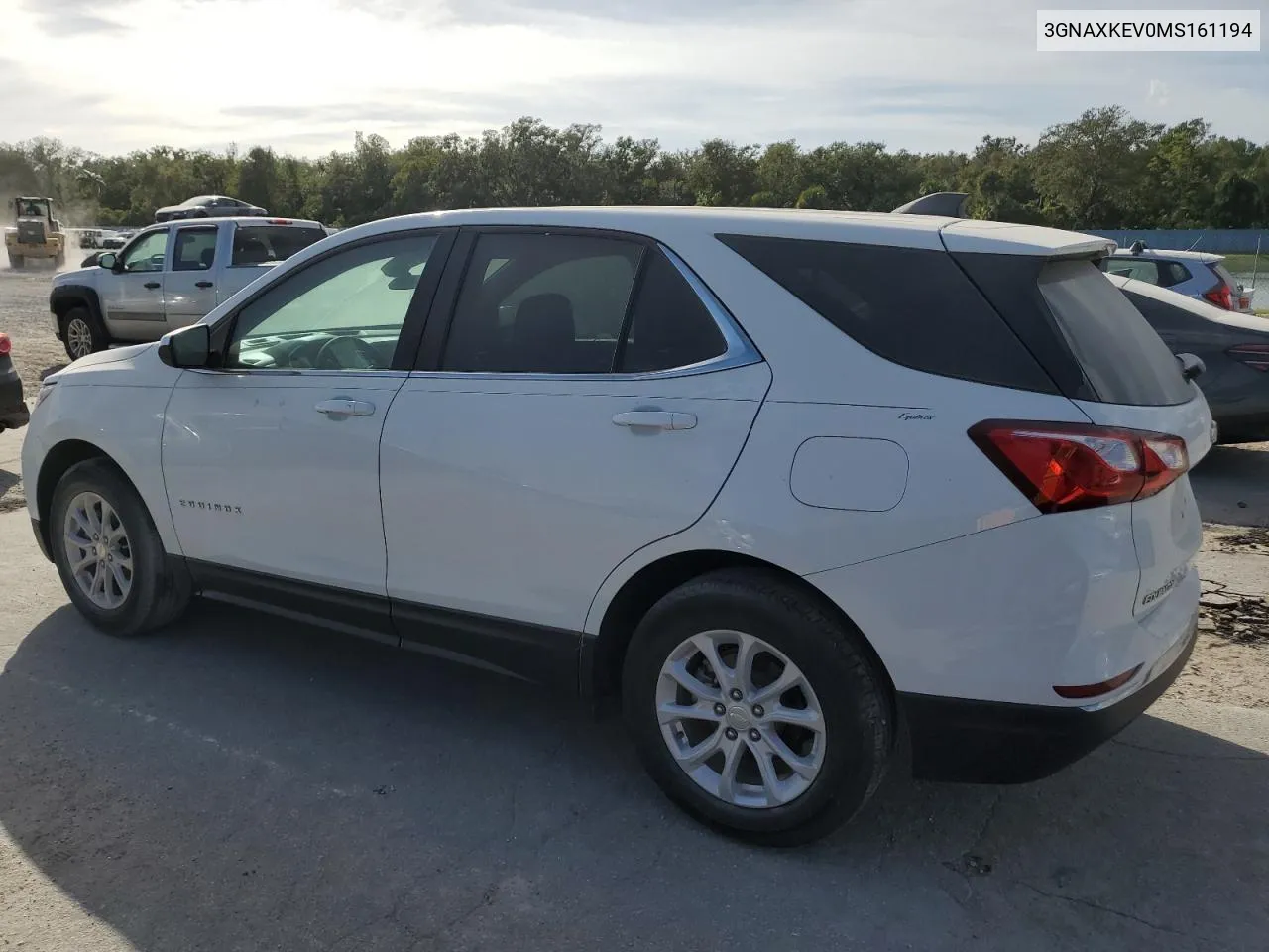 2021 Chevrolet Equinox Lt VIN: 3GNAXKEV0MS161194 Lot: 76861154