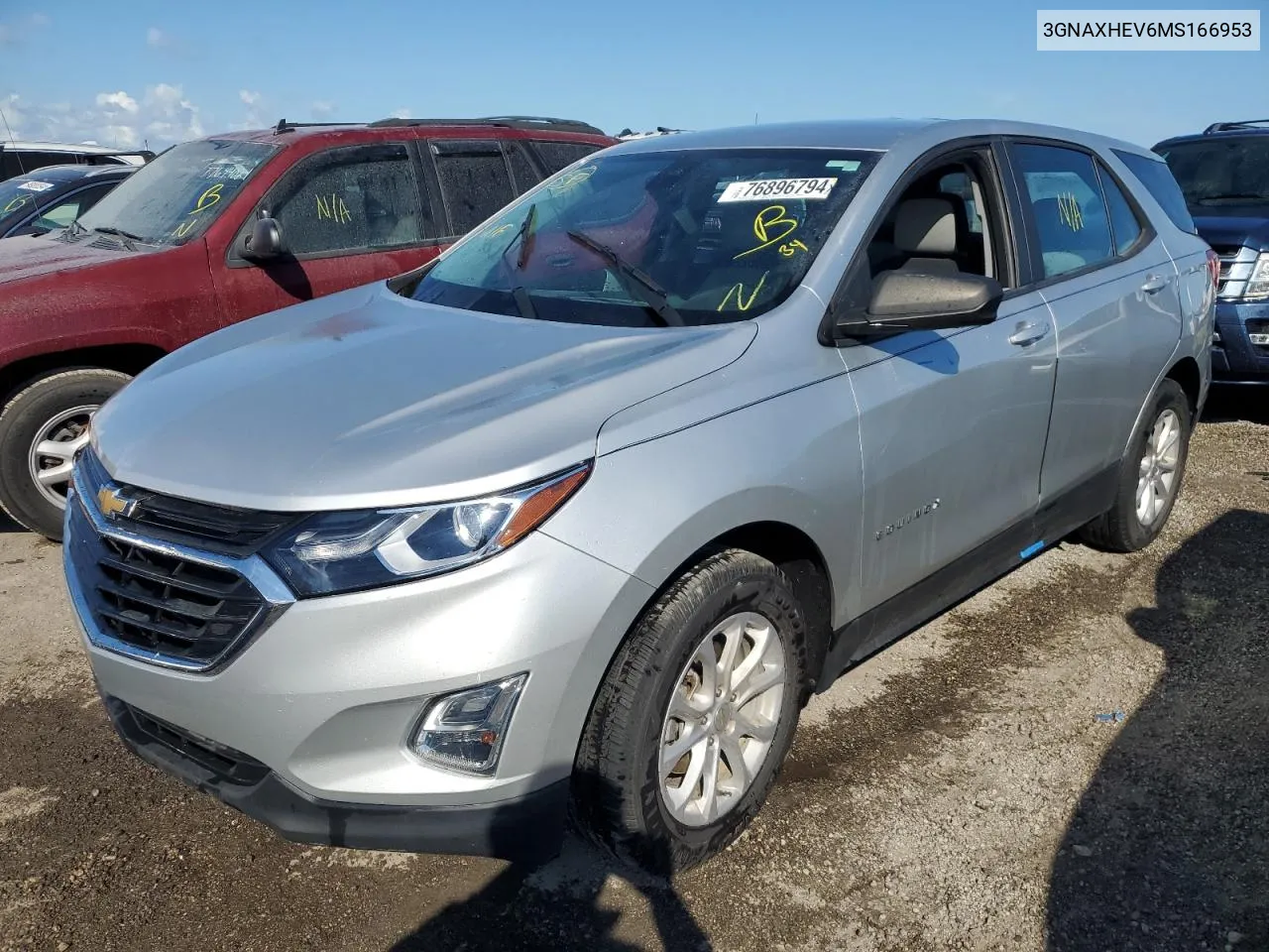 2021 Chevrolet Equinox Ls VIN: 3GNAXHEV6MS166953 Lot: 76896794