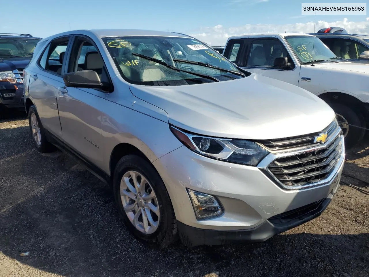 2021 Chevrolet Equinox Ls VIN: 3GNAXHEV6MS166953 Lot: 76896794