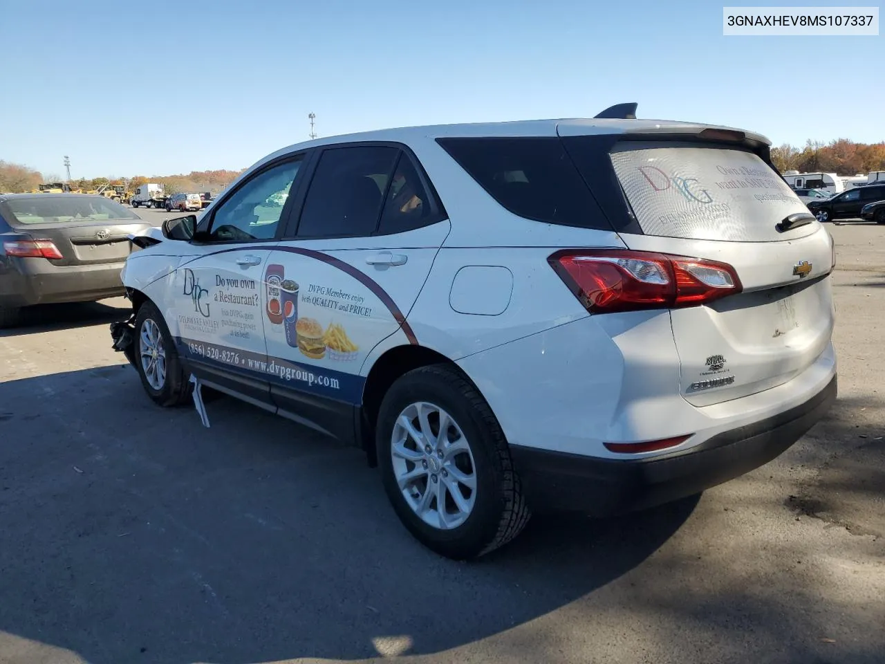 2021 Chevrolet Equinox Ls VIN: 3GNAXHEV8MS107337 Lot: 77070194