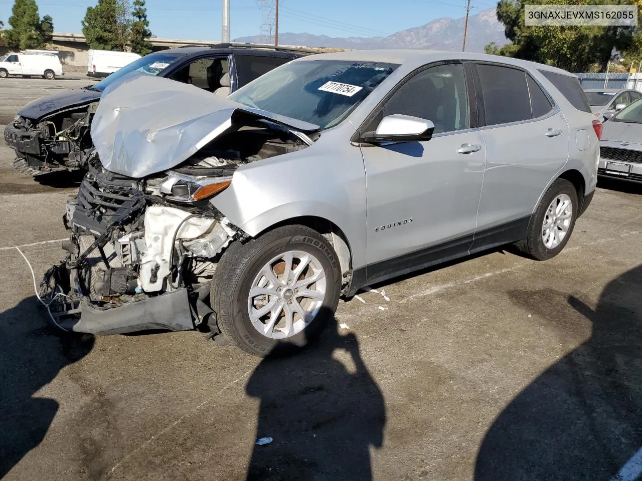 2021 Chevrolet Equinox Lt VIN: 3GNAXJEVXMS162055 Lot: 77170754