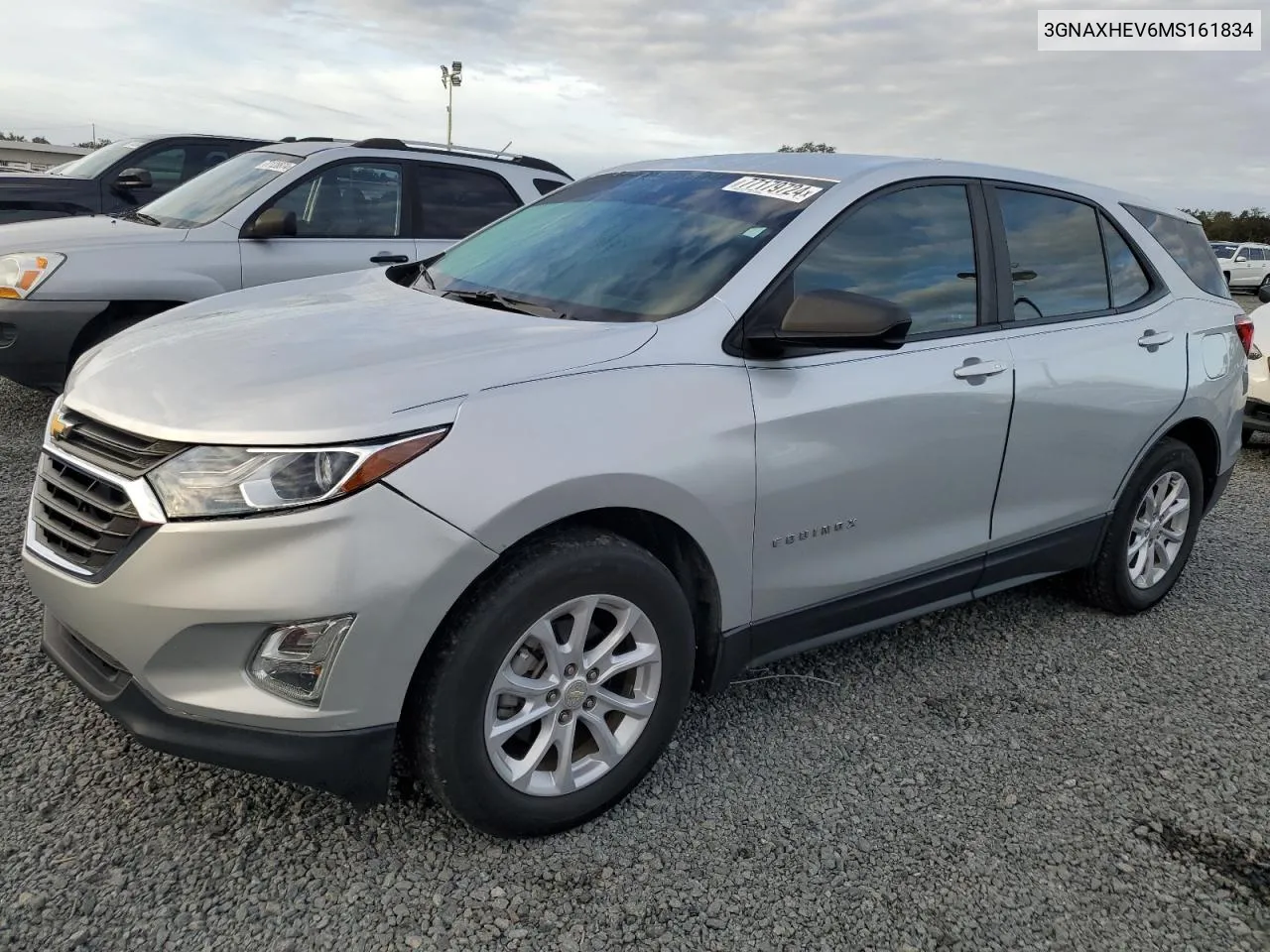 2021 Chevrolet Equinox Ls VIN: 3GNAXHEV6MS161834 Lot: 77179724