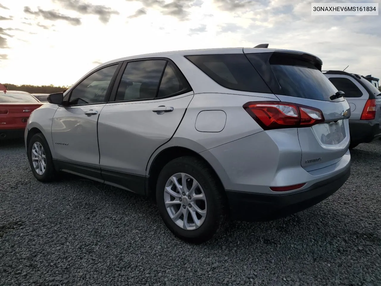 2021 Chevrolet Equinox Ls VIN: 3GNAXHEV6MS161834 Lot: 77179724