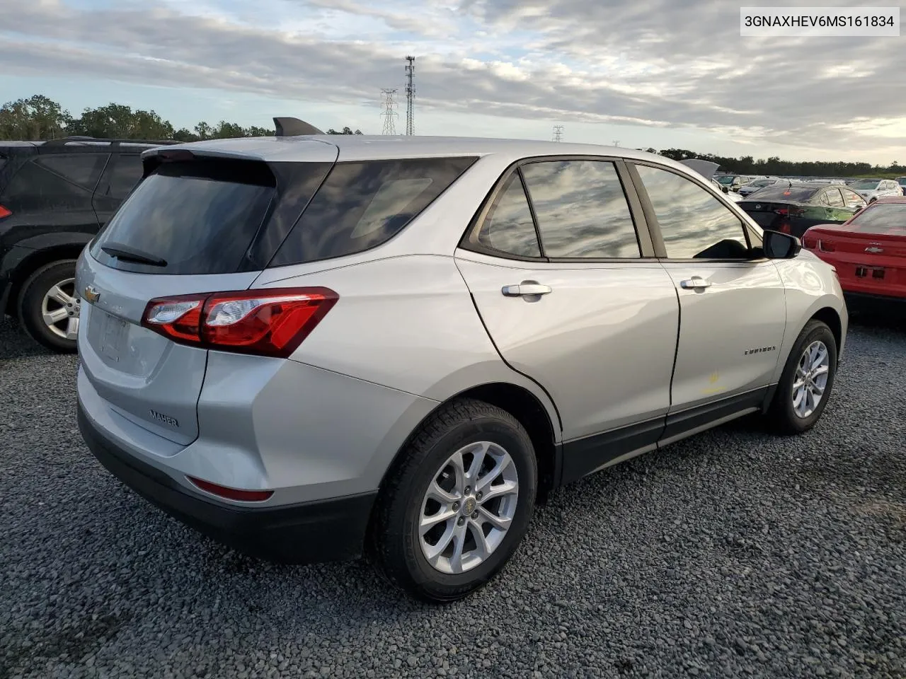 2021 Chevrolet Equinox Ls VIN: 3GNAXHEV6MS161834 Lot: 77179724