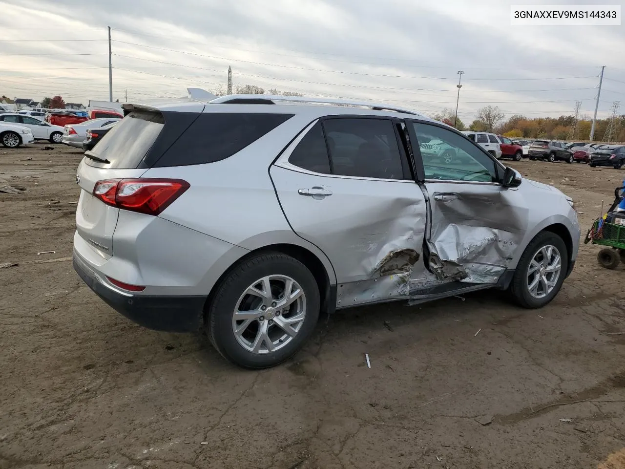 2021 Chevrolet Equinox Premier VIN: 3GNAXXEV9MS144343 Lot: 77357734