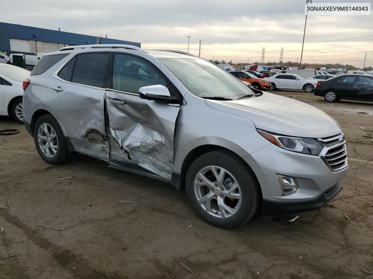 2021 Chevrolet Equinox Premier VIN: 3GNAXXEV9MS144343 Lot: 77357734