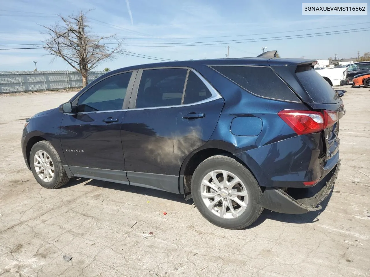 2021 Chevrolet Equinox Lt VIN: 3GNAXUEV4MS116562 Lot: 77363714