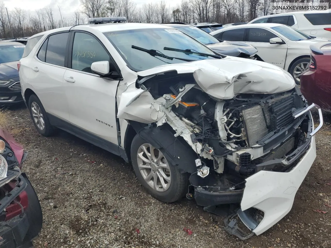 2021 Chevrolet Equinox Lt VIN: 3GNAXKEV8MS152792 Lot: 77401354