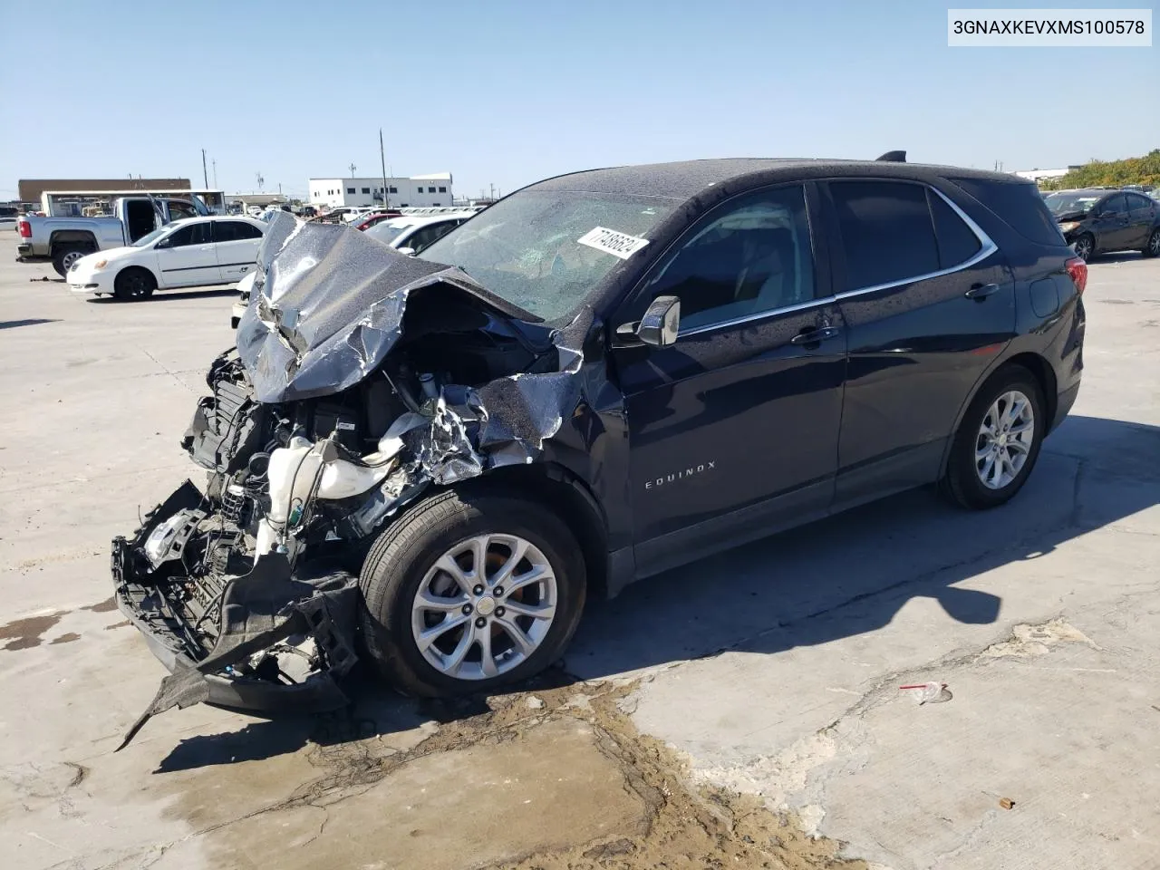 2021 Chevrolet Equinox Lt VIN: 3GNAXKEVXMS100578 Lot: 77486624