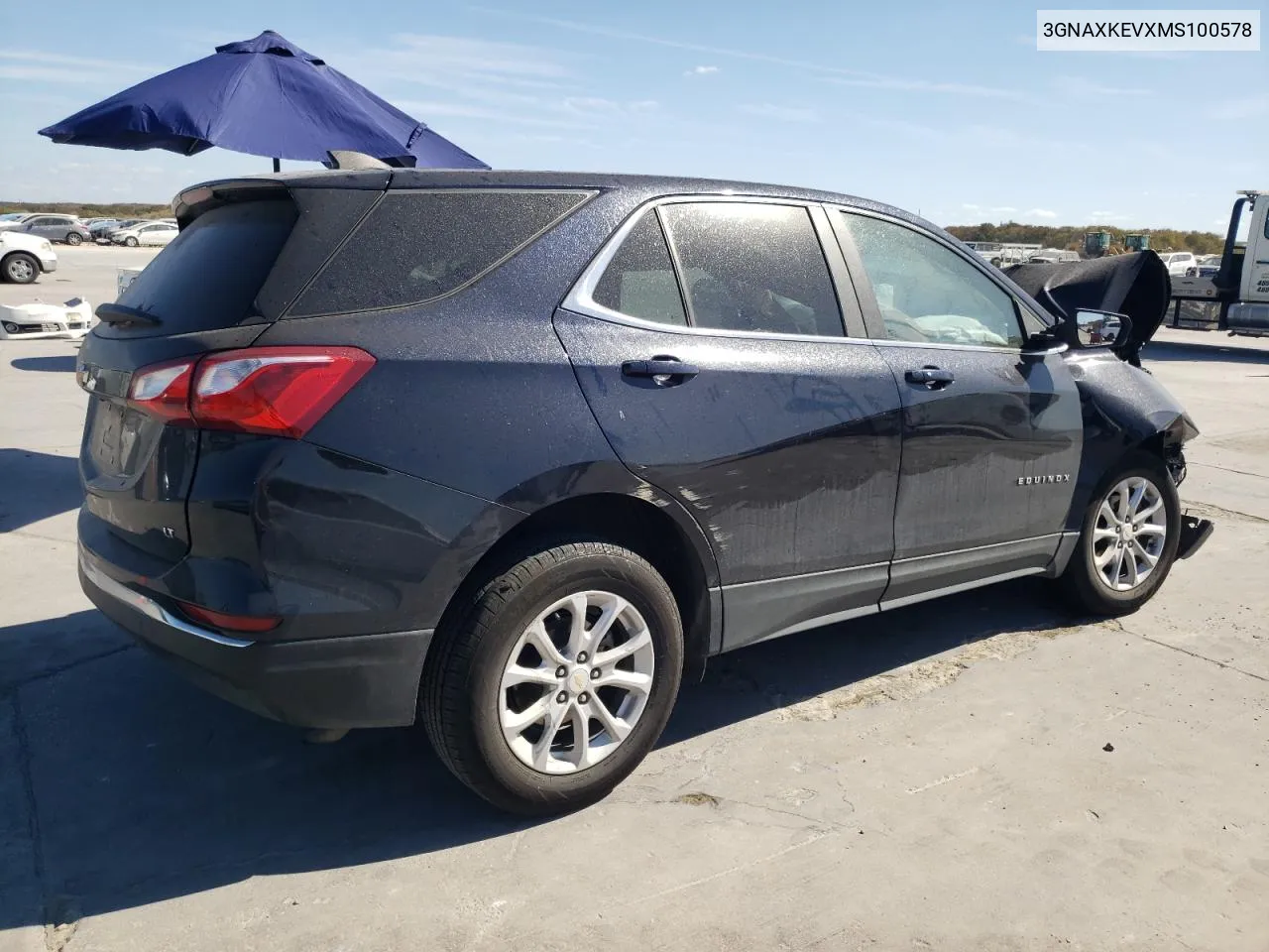 2021 Chevrolet Equinox Lt VIN: 3GNAXKEVXMS100578 Lot: 77486624