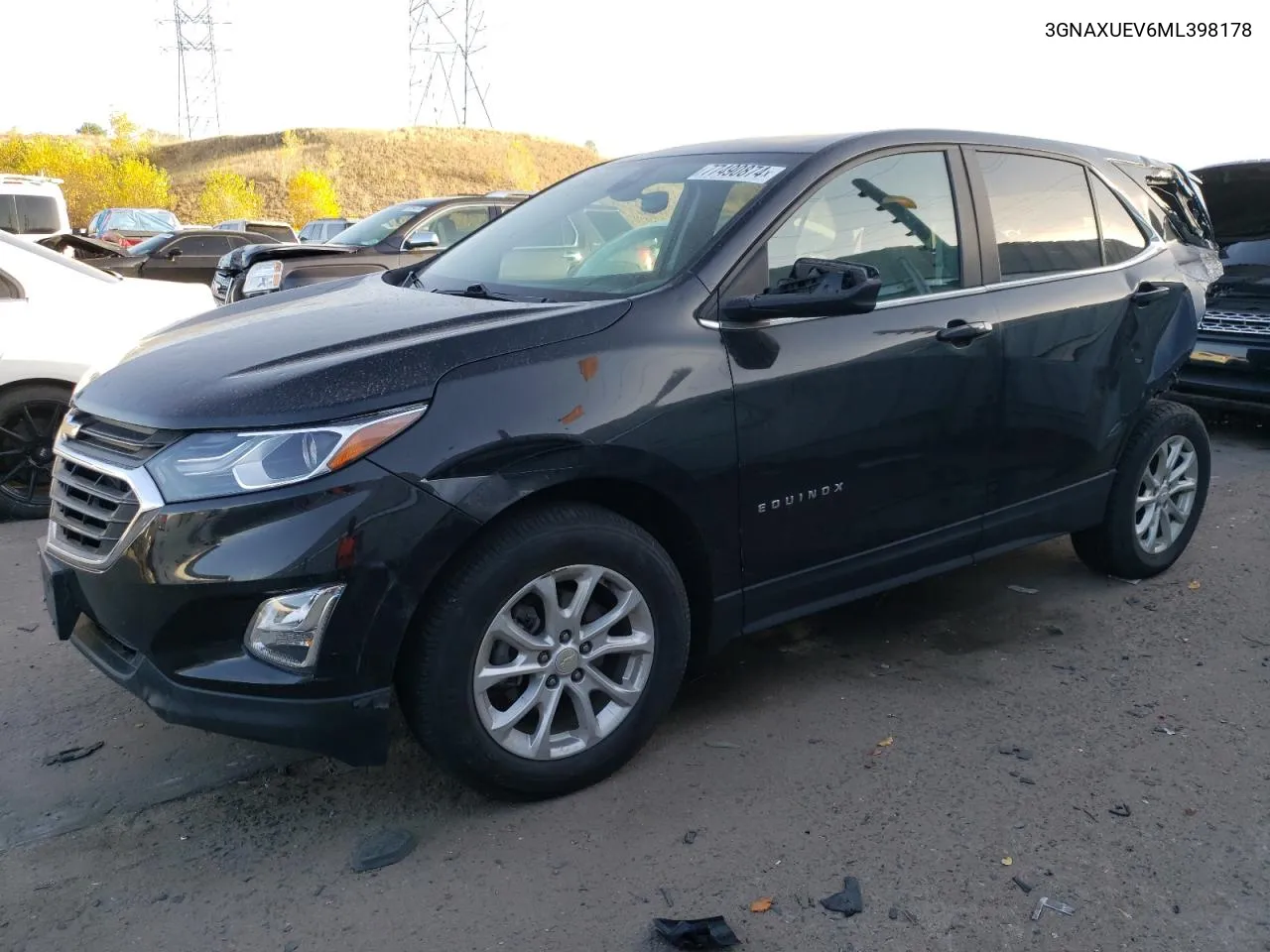 2021 Chevrolet Equinox Lt VIN: 3GNAXUEV6ML398178 Lot: 77490874