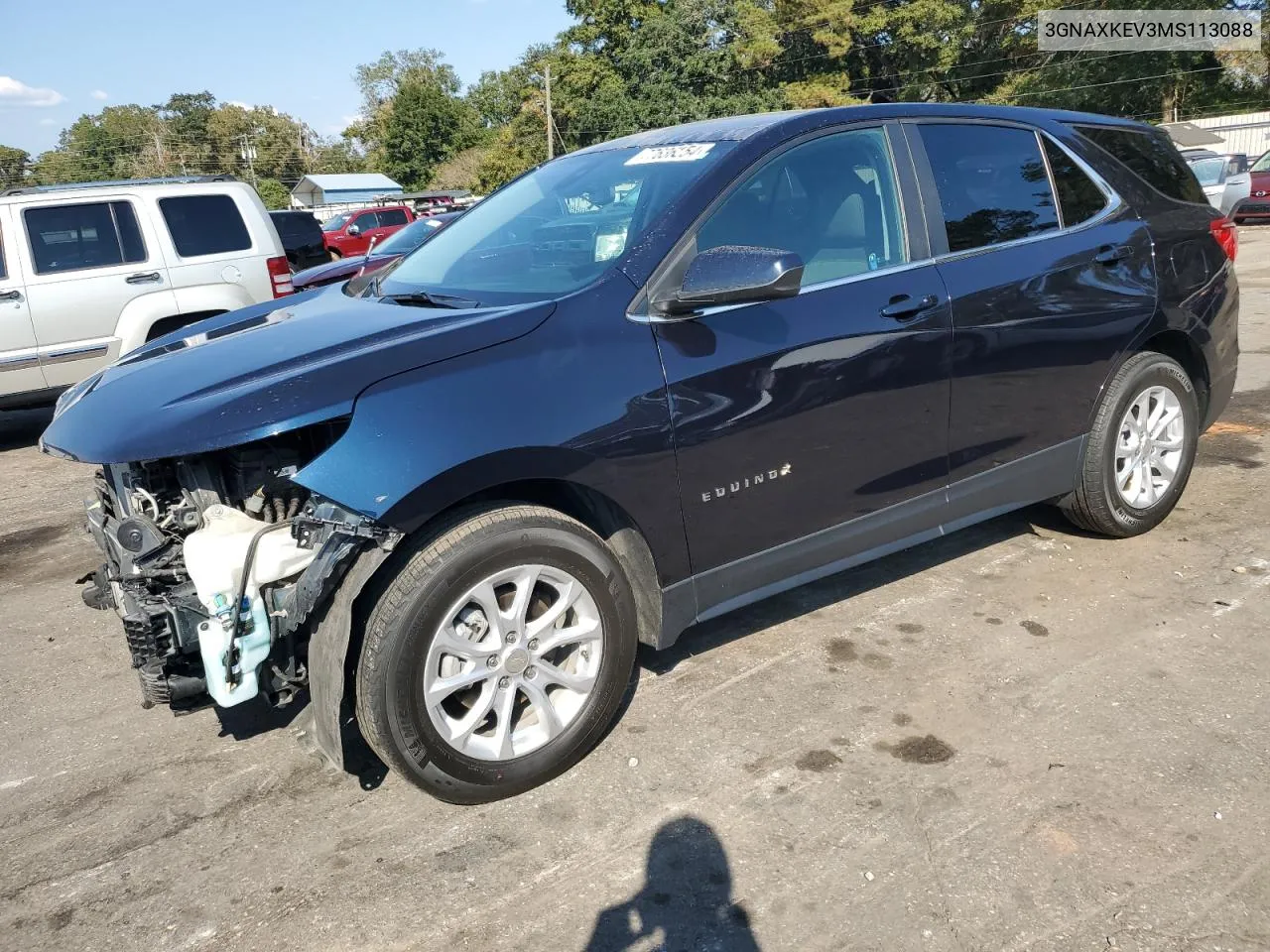 2021 Chevrolet Equinox Lt VIN: 3GNAXKEV3MS113088 Lot: 77636254