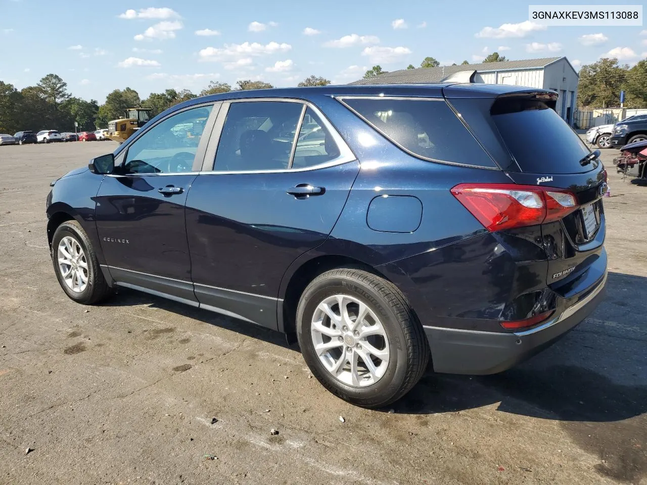 2021 Chevrolet Equinox Lt VIN: 3GNAXKEV3MS113088 Lot: 77636254