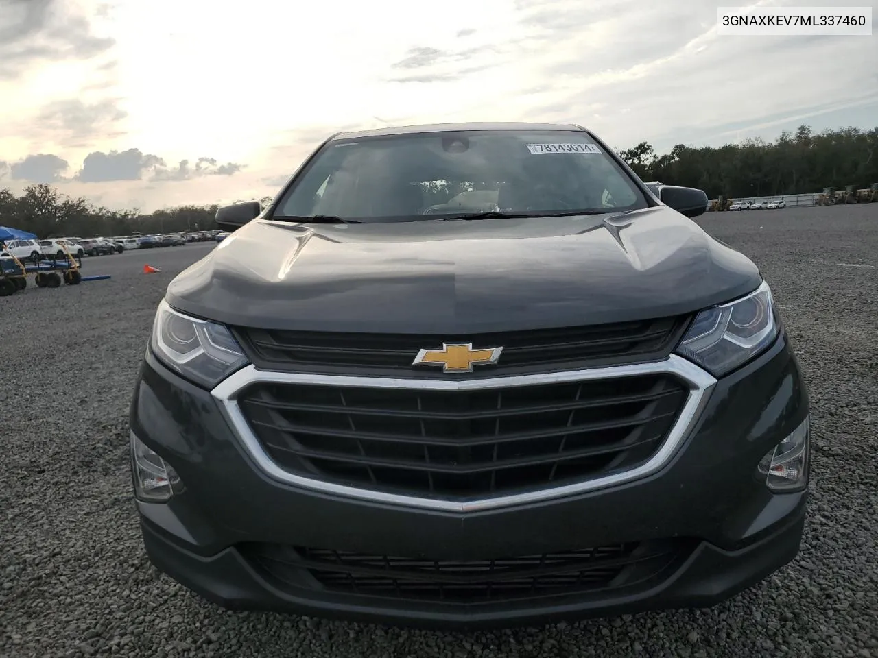 2021 Chevrolet Equinox Lt VIN: 3GNAXKEV7ML337460 Lot: 78143614