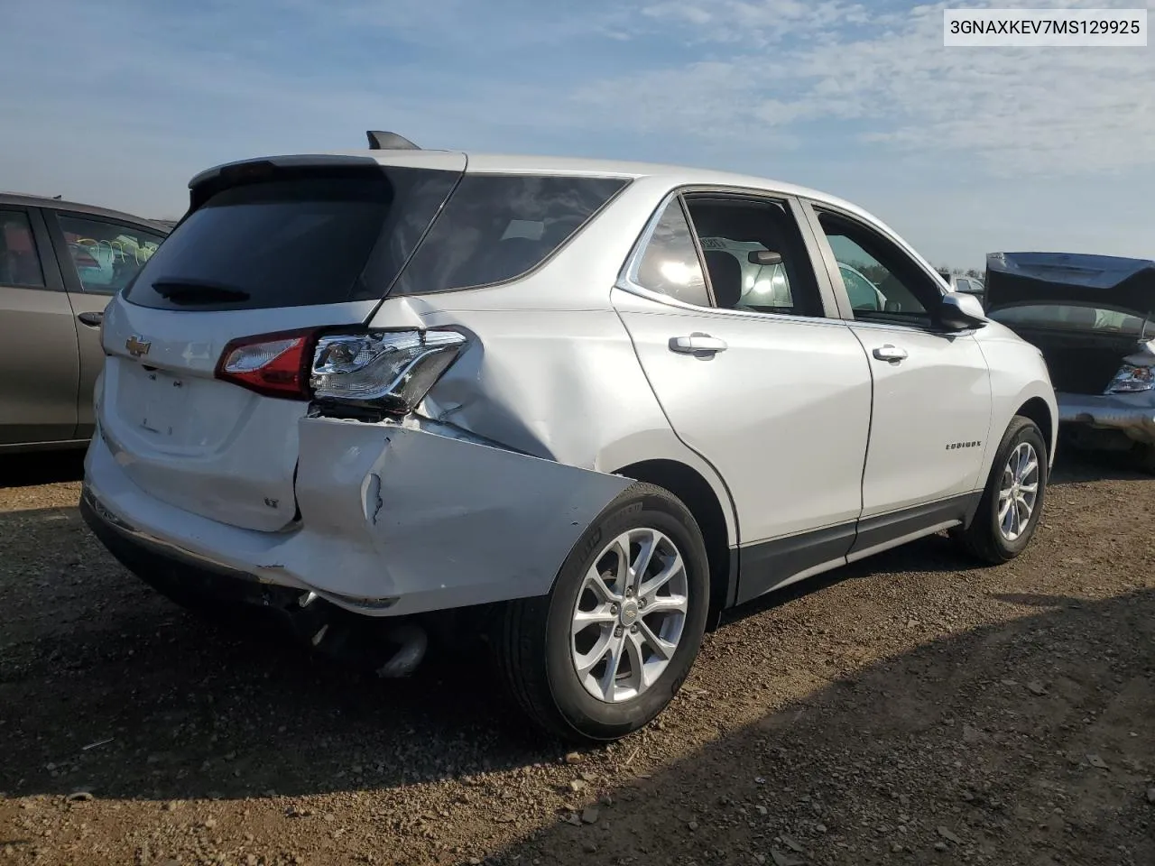 2021 Chevrolet Equinox Lt VIN: 3GNAXKEV7MS129925 Lot: 78269494