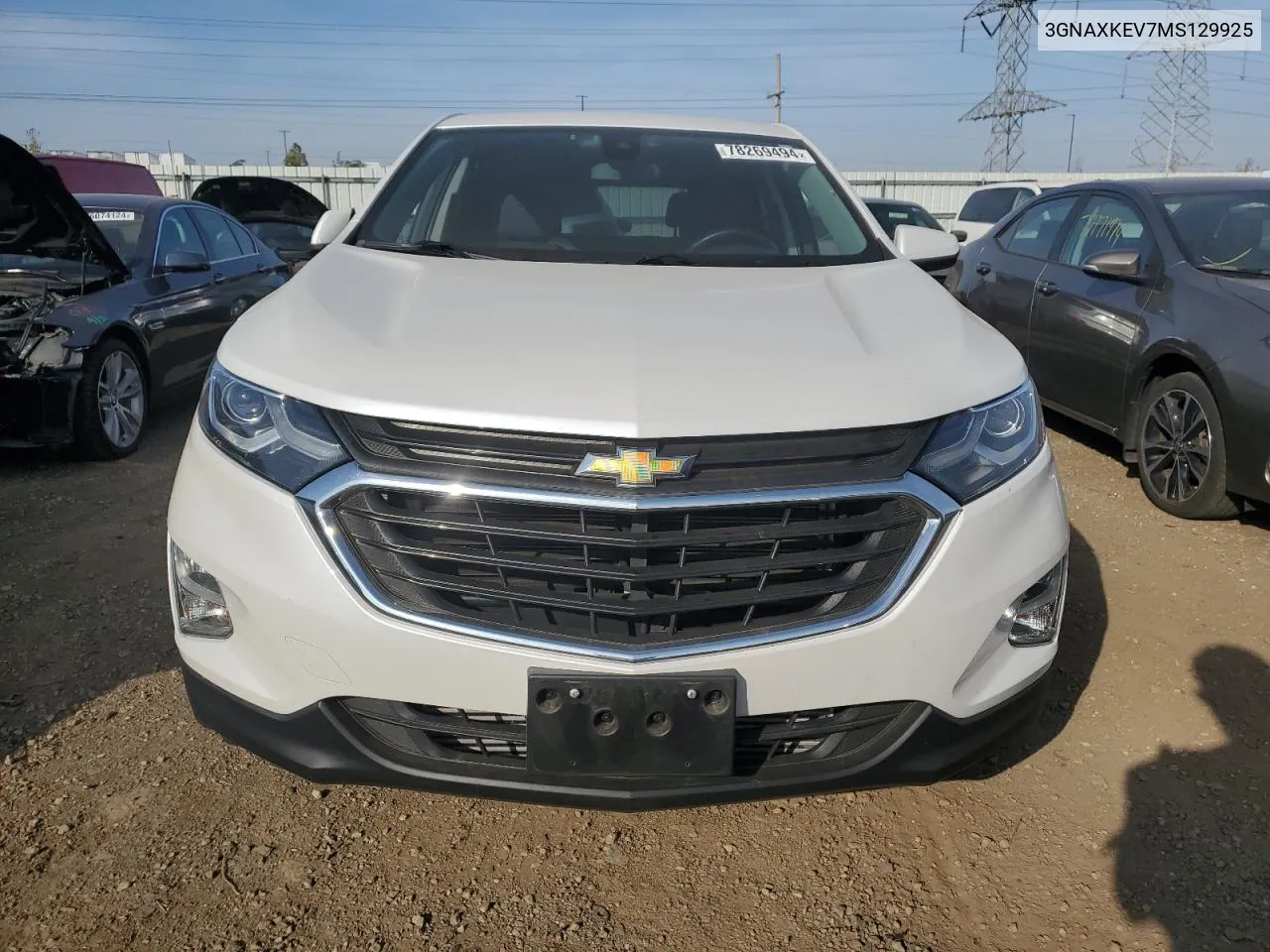 2021 Chevrolet Equinox Lt VIN: 3GNAXKEV7MS129925 Lot: 78269494