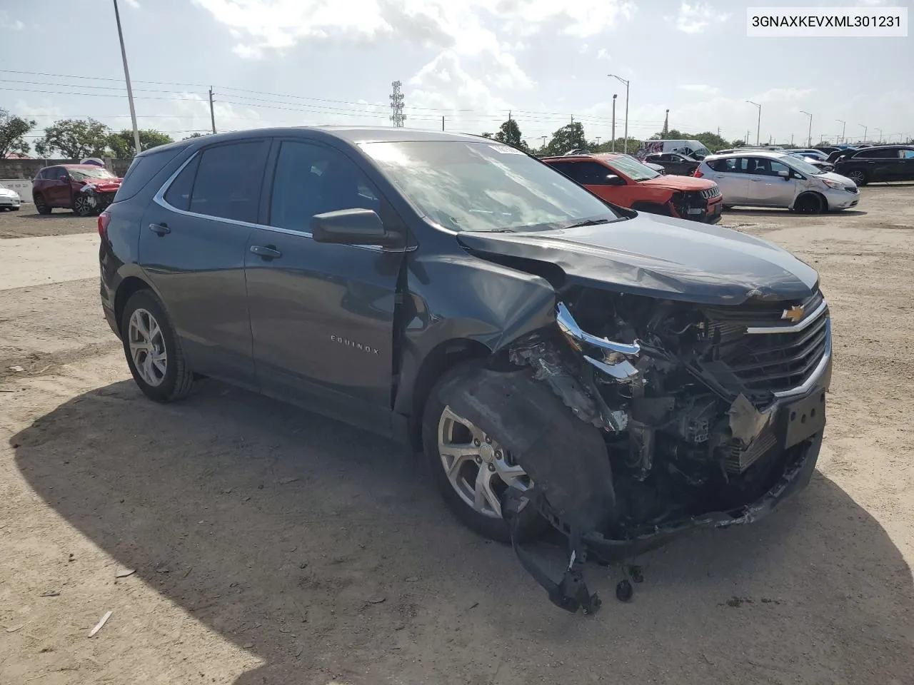 2021 Chevrolet Equinox Lt VIN: 3GNAXKEVXML301231 Lot: 78616984