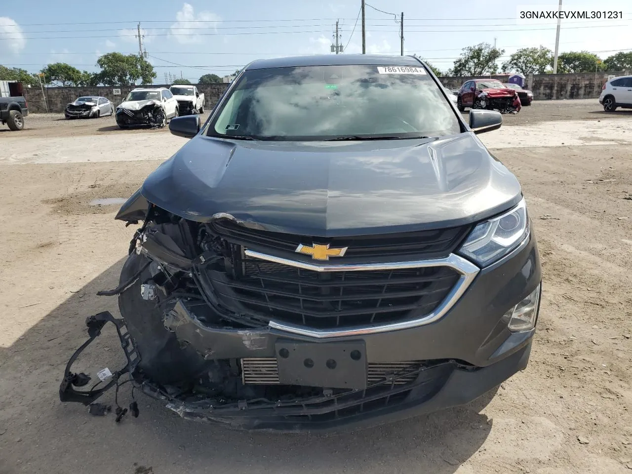 2021 Chevrolet Equinox Lt VIN: 3GNAXKEVXML301231 Lot: 78616984