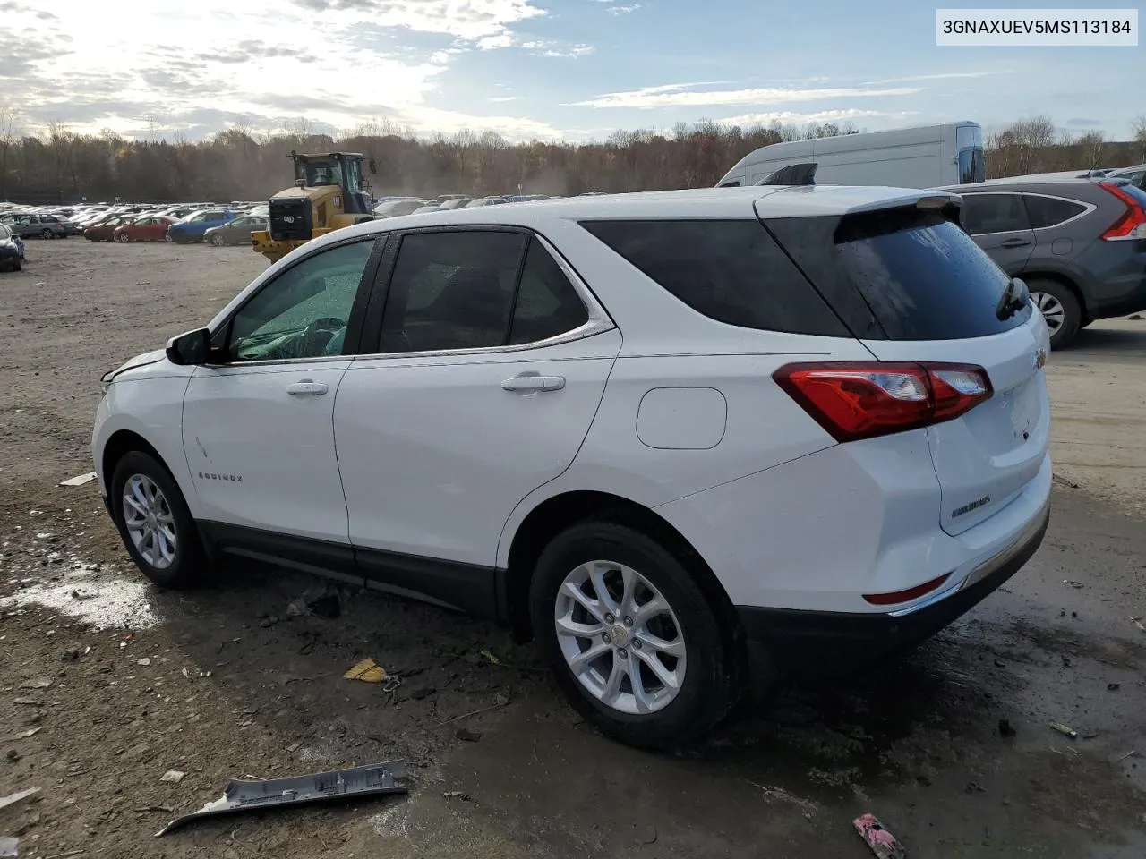 2021 Chevrolet Equinox Lt VIN: 3GNAXUEV5MS113184 Lot: 78628914