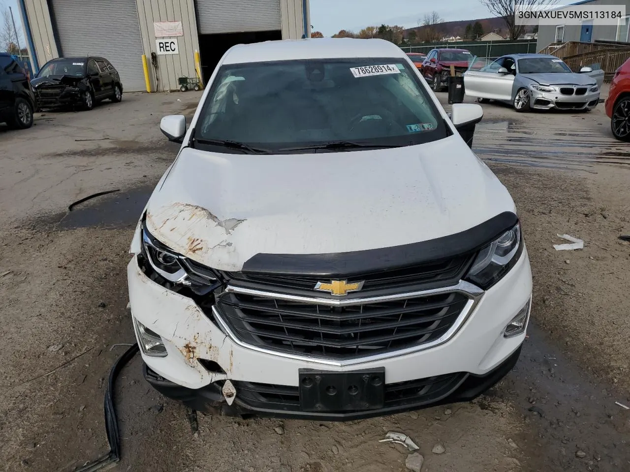 2021 Chevrolet Equinox Lt VIN: 3GNAXUEV5MS113184 Lot: 78628914