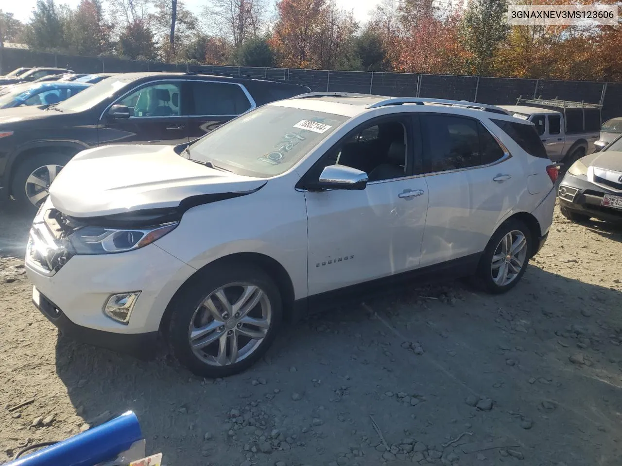 2021 Chevrolet Equinox Premier VIN: 3GNAXNEV3MS123606 Lot: 78802144