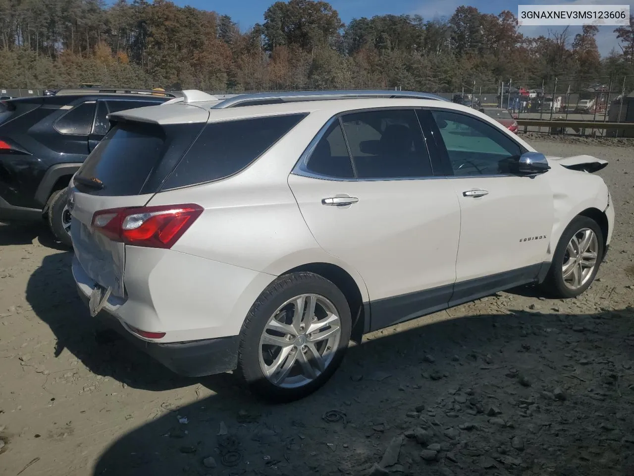 2021 Chevrolet Equinox Premier VIN: 3GNAXNEV3MS123606 Lot: 78802144