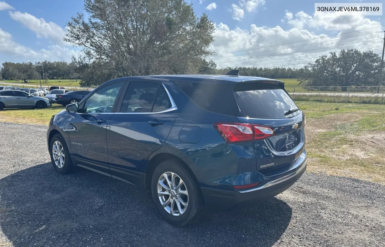 2021 Chevrolet Equinox Lt VIN: 3GNAXJEV6ML378169 Lot: 78907414