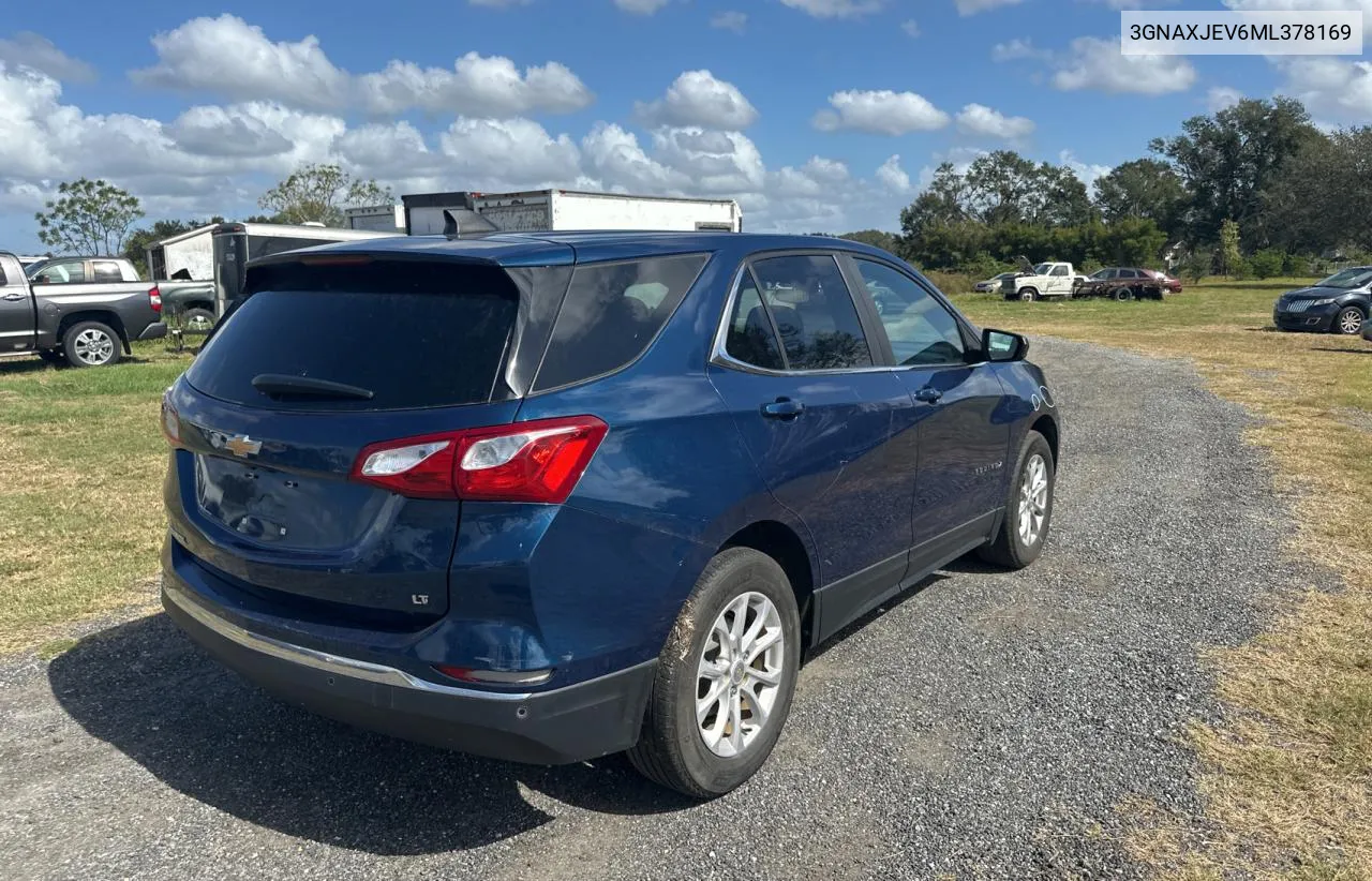 2021 Chevrolet Equinox Lt VIN: 3GNAXJEV6ML378169 Lot: 78907414