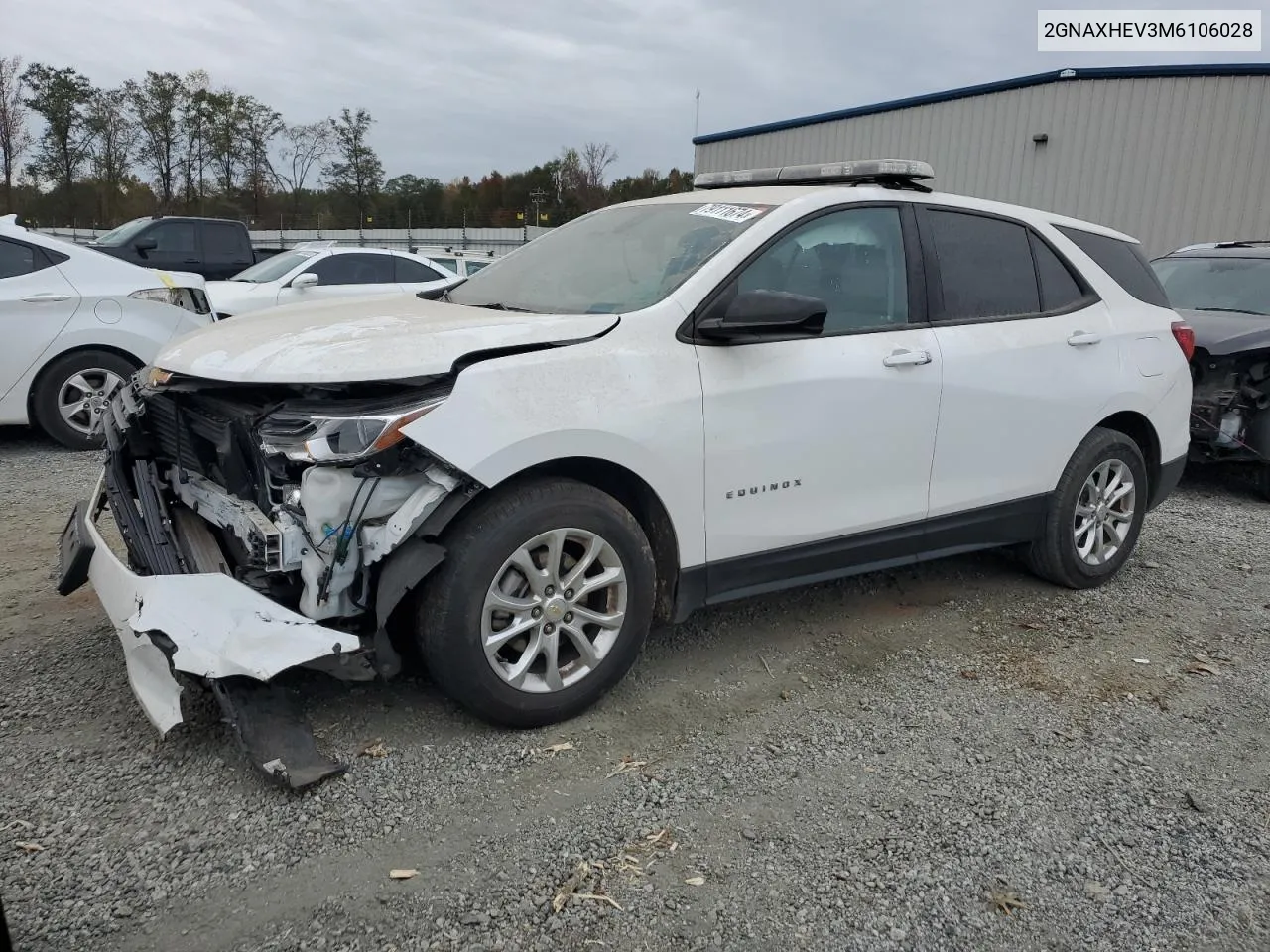 2021 Chevrolet Equinox Ls VIN: 2GNAXHEV3M6106028 Lot: 79111674