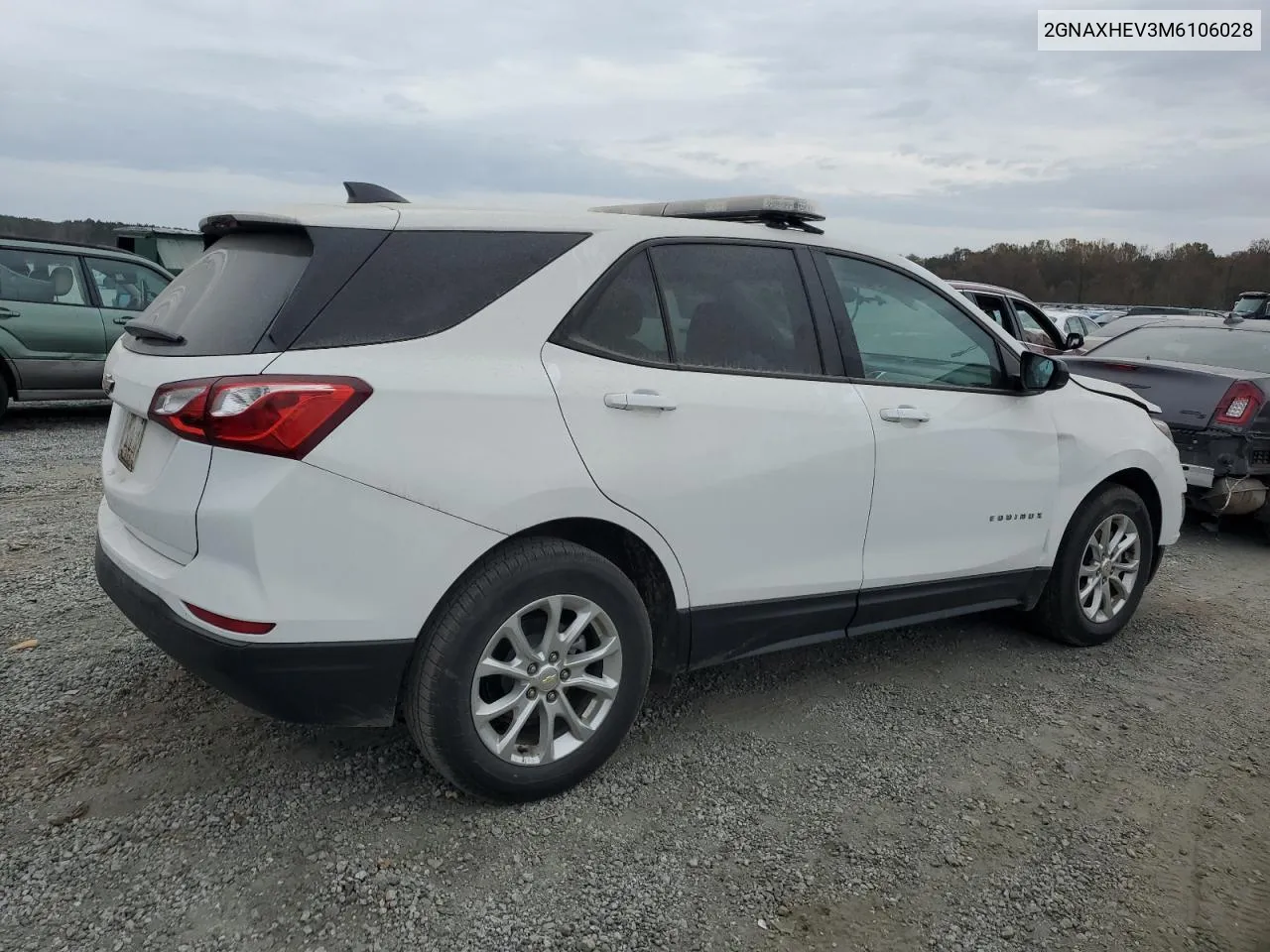 2021 Chevrolet Equinox Ls VIN: 2GNAXHEV3M6106028 Lot: 79111674