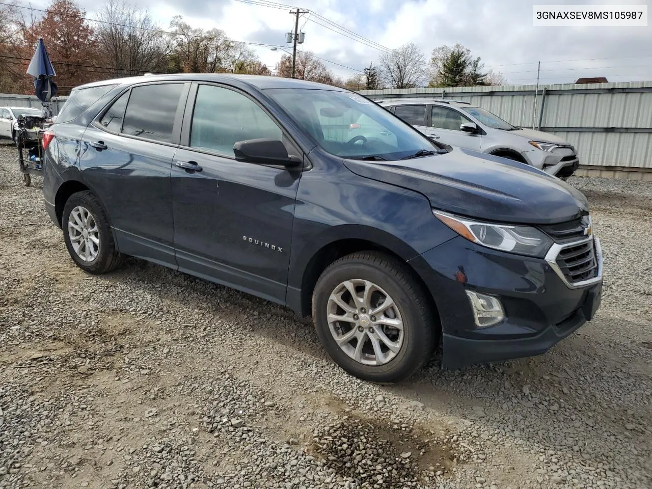 2021 Chevrolet Equinox Ls VIN: 3GNAXSEV8MS105987 Lot: 79250904