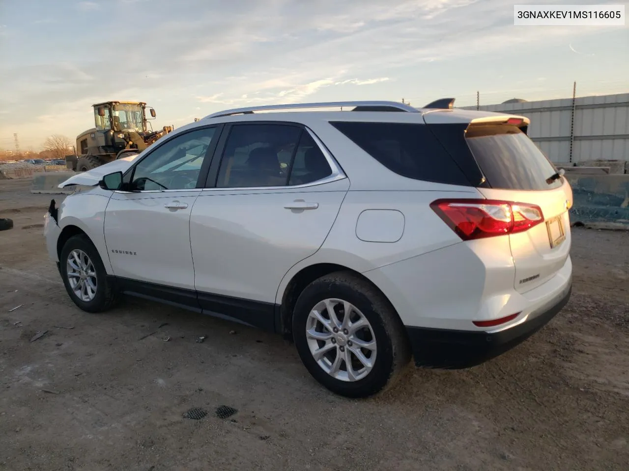 2021 Chevrolet Equinox Lt VIN: 3GNAXKEV1MS116605 Lot: 79779484