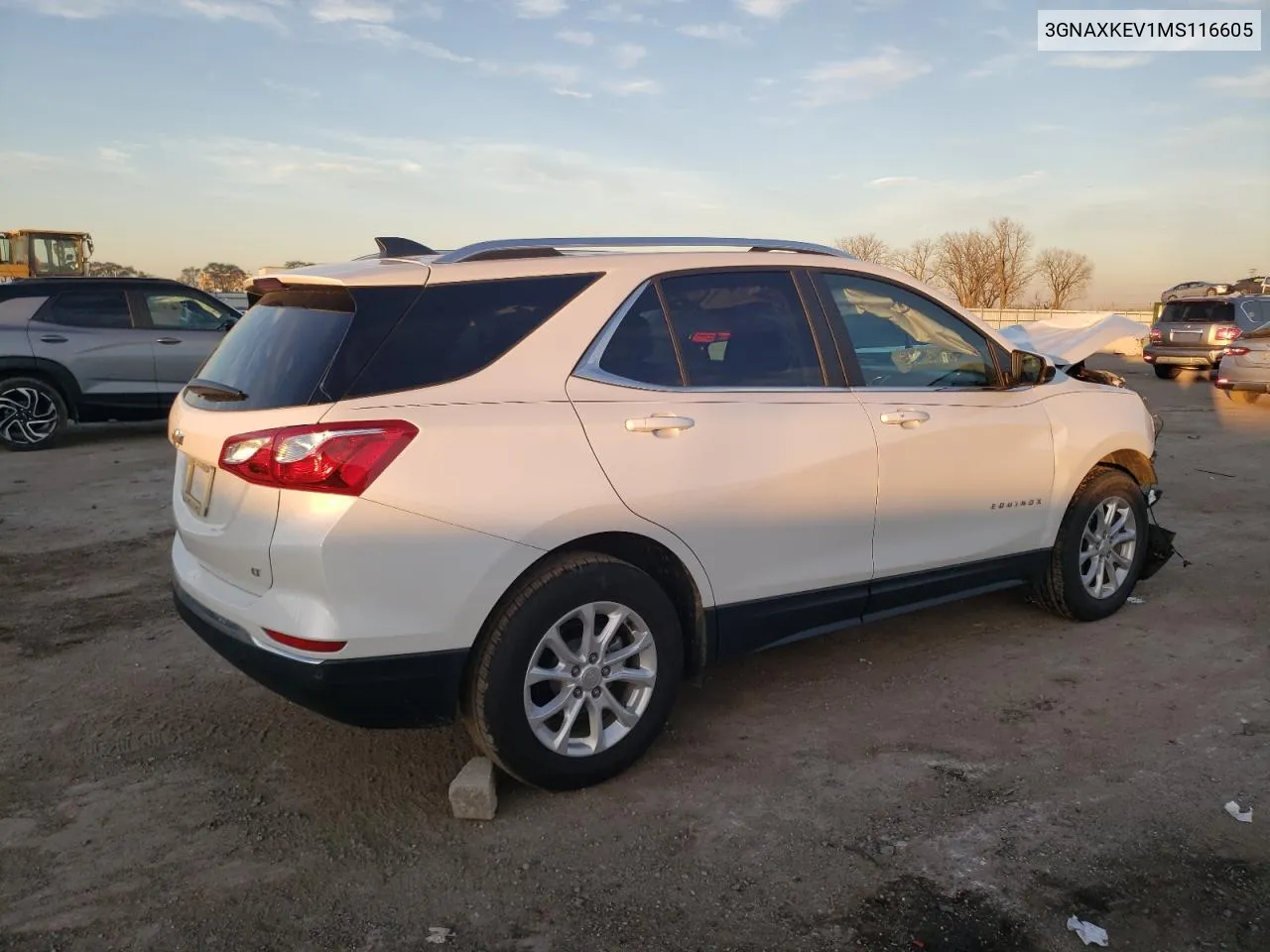 2021 Chevrolet Equinox Lt VIN: 3GNAXKEV1MS116605 Lot: 79779484