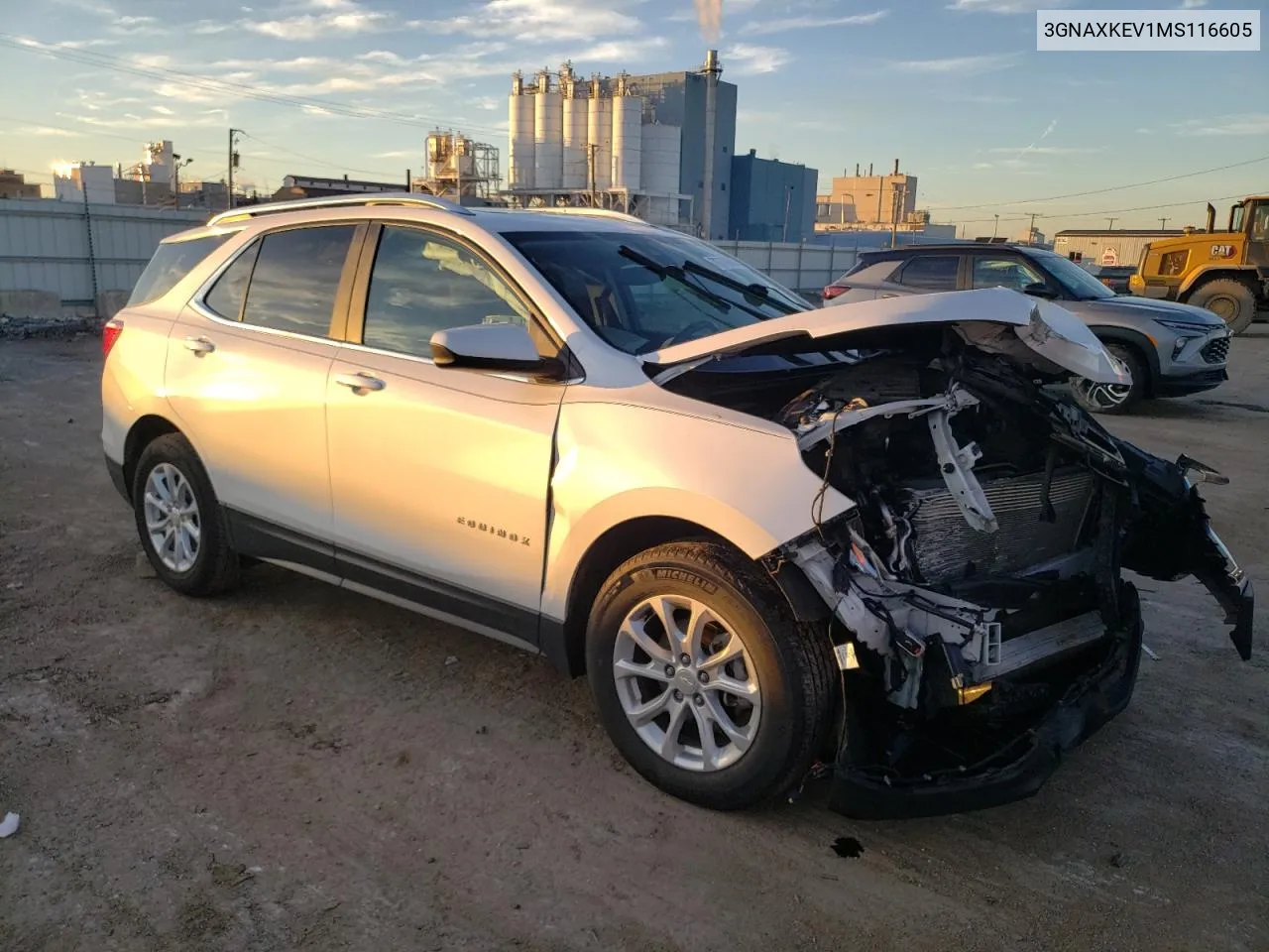 2021 Chevrolet Equinox Lt VIN: 3GNAXKEV1MS116605 Lot: 79779484