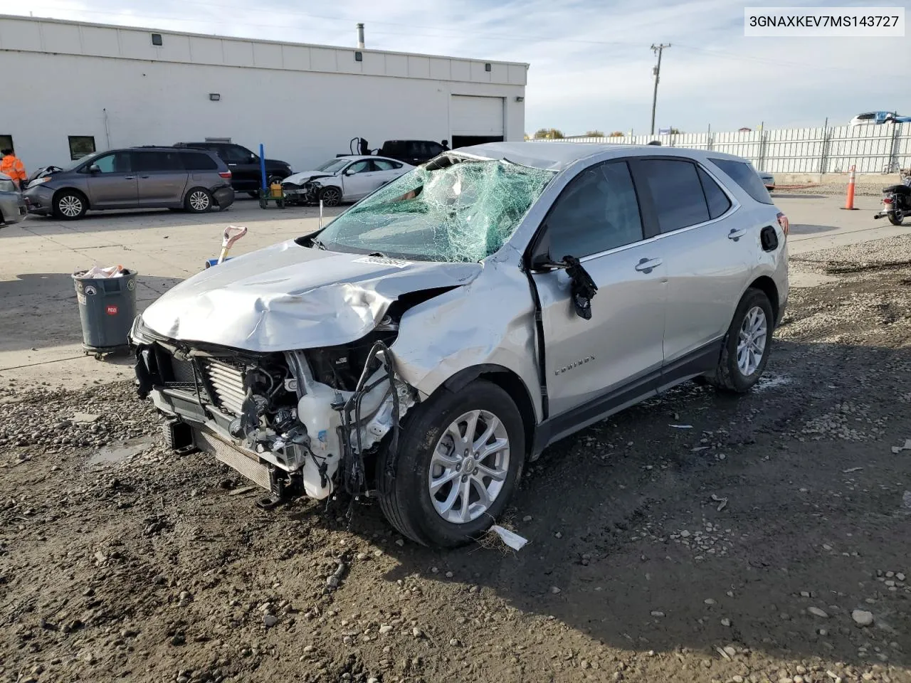 2021 Chevrolet Equinox Lt VIN: 3GNAXKEV7MS143727 Lot: 79940864